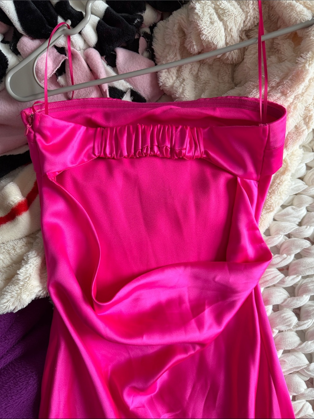 Elegant Strapless Slip Dress — Hot Pink - Picture 4 of 9